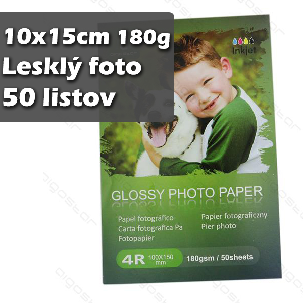 Fotopapier lesklý 180g 50 listov (10x15cm)