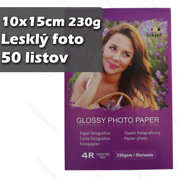 Fotopapier lesklý 230g 50 listov (10x15cm)