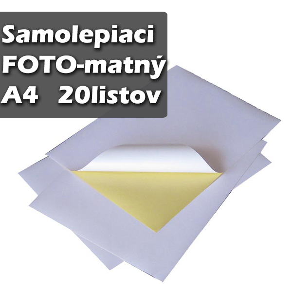 Samolepiaci fotopapier matný, 135g, A4, 20 listov 
