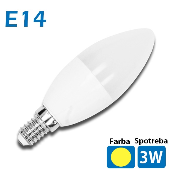LED žiarovka A5 C35 E14 3W teplá