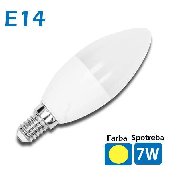 LED žiarovka A5 C37 E14 7W teplá
